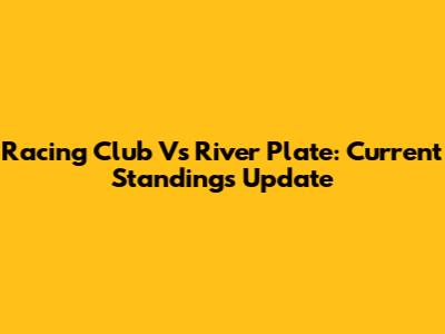 Racing Club Vs River Plate: Current Standings Update