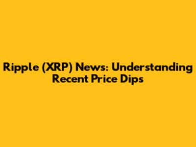 Ripple (XRP) News: Understanding Recent Price Dips