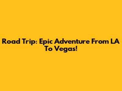 Road Trip: Epic Adventure From LA To Vegas!