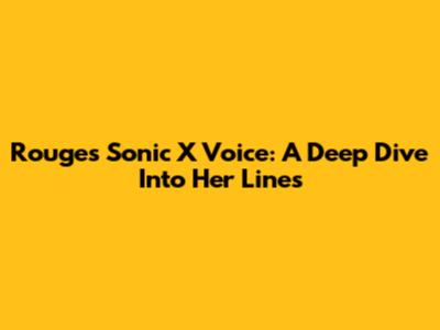 Rouge's Sonic X Voice: A Deep Dive Into Her Lines
