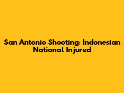 San Antonio Shooting: Indonesian National Injured