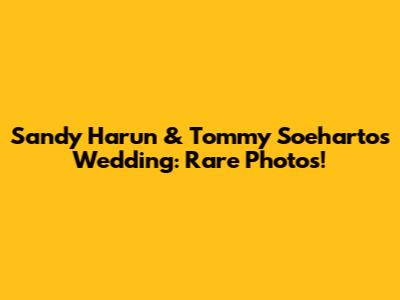 Sandy Harun & Tommy Soeharto's Wedding: Rare Photos!