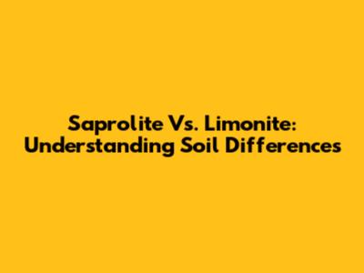 Saprolite Vs. Limonite: Understanding Soil Differences