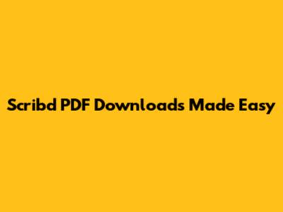 Scribd PDF Downloads Made Easy