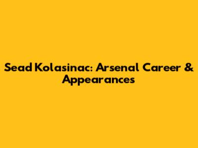 Sead Kolasinac: Arsenal Career & Appearances