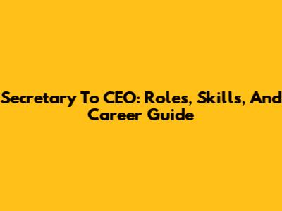Secretary To CEO: Roles, Skills, And Career Guide