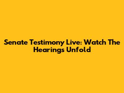 Senate Testimony Live: Watch The Hearings Unfold