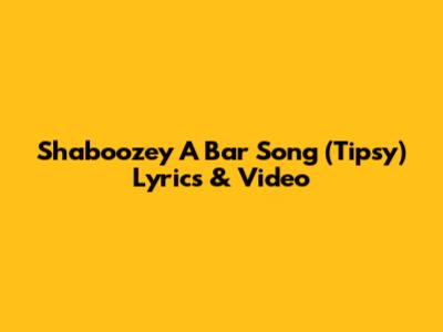 Shaboozey "A Bar Song (Tipsy)" Lyrics & Video