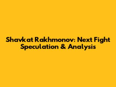 Shavkat Rakhmonov: Next Fight Speculation & Analysis