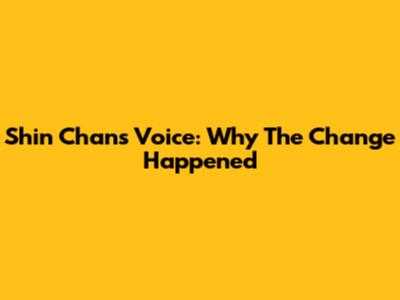 Shin Chan's Voice: Why The Change Happened