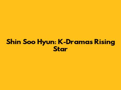 Shin Soo Hyun: K-Drama's Rising Star