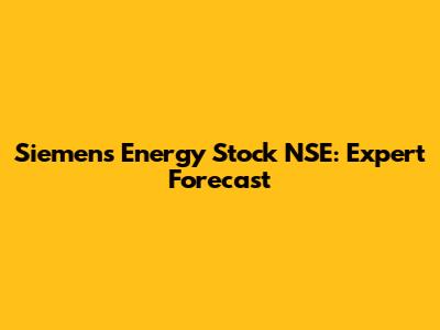Siemens Energy Stock NSE: Expert Forecast