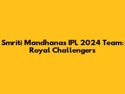 Smriti Mandhana's IPL 2024 Team: Royal Challengers