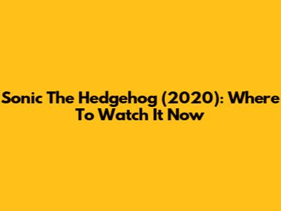 Sonic The Hedgehog (2020): Where To Watch It Now