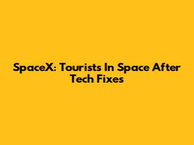 SpaceX: Tourists In Space After Tech Fixes