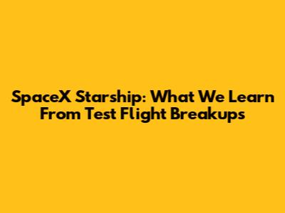 SpaceX Starship: What We Learn From Test Flight Breakups