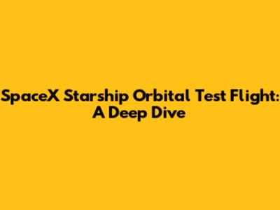 SpaceX Starship Orbital Test Flight: A Deep Dive