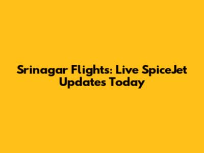 Srinagar Flights: Live SpiceJet Updates Today