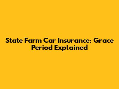 State Farm Car Insurance: Grace Period Explained