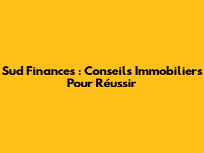 Sud Finances : Conseils Immobiliers Pour Réussir