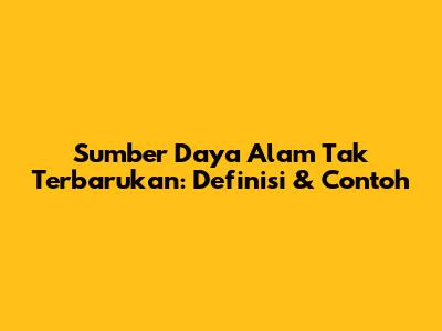 Sumber Daya Alam Tak Terbarukan: Definisi & Contoh