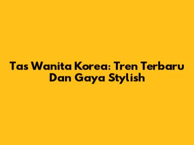 Tas Wanita Korea: Tren Terbaru Dan Gaya Stylish