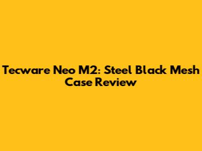 Tecware Neo M2: Steel Black Mesh Case Review
