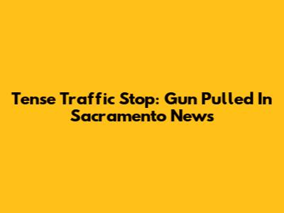 Tense Traffic Stop: Gun Pulled In Sacramento News