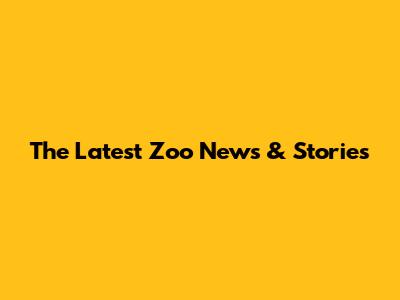 The Latest Zoo News & Stories