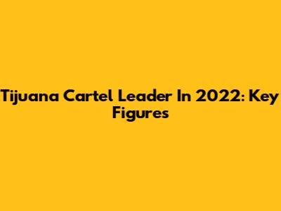 Tijuana Cartel Leader In 2022: Key Figures