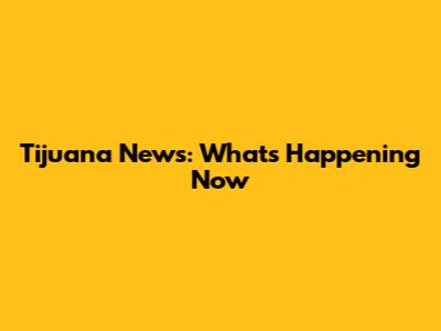 Tijuana News: What's Happening Now