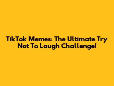 TikTok Memes: The Ultimate Try Not To Laugh Challenge!