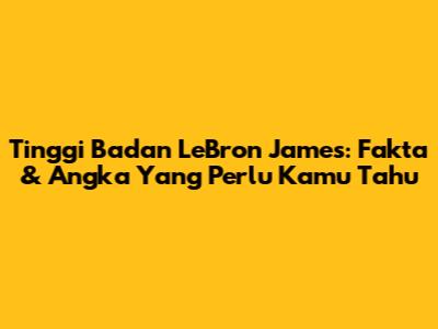 Tinggi Badan LeBron James: Fakta & Angka Yang Perlu Kamu Tahu
