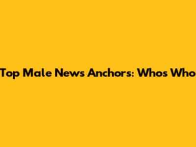 Top Male News Anchors: Who's Who