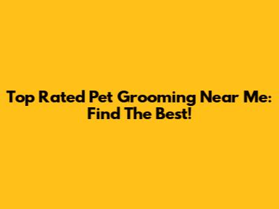 Top Rated Pet Grooming Near Me: Find The Best!