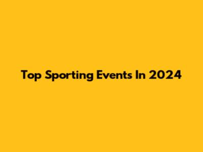 Top Sporting Events In 2024