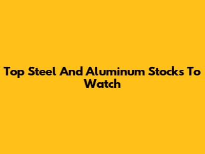 Top Steel And Aluminum Stocks To Watch
