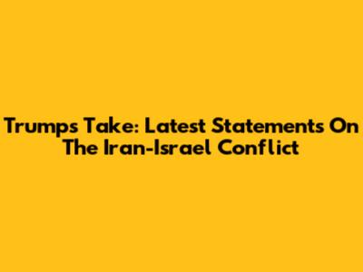 Trump's Take: Latest Statements On The Iran-Israel Conflict
