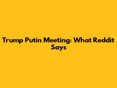 Trump Putin Meeting: What Reddit Says