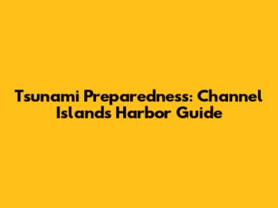 Tsunami Preparedness: Channel Islands Harbor Guide