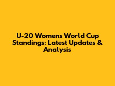 U-20 Women's World Cup Standings: Latest Updates & Analysis