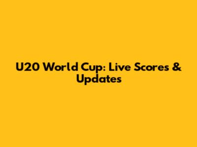 U20 World Cup: Live Scores & Updates