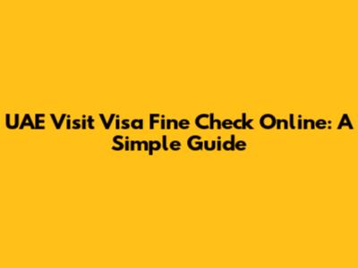 UAE Visit Visa Fine Check Online: A Simple Guide
