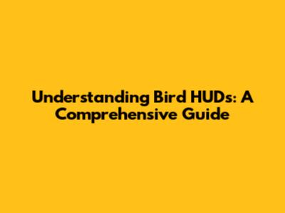 Understanding Bird HUDs: A Comprehensive Guide