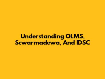 Understanding OLMS, Scwarmadewa, And IDSC