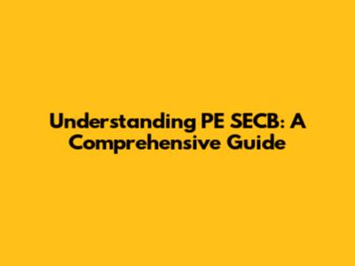 Understanding PE SECB: A Comprehensive Guide