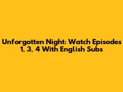 Unforgotten Night: Watch Episodes 1, 3, 4 With English Subs