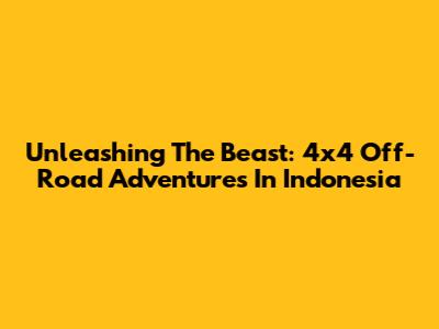 Unleashing The Beast: 4x4 Off-Road Adventures In Indonesia