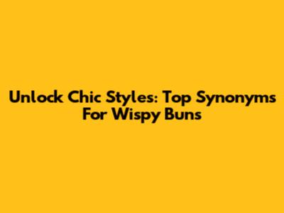 Unlock Chic Styles: Top Synonyms For Wispy Buns