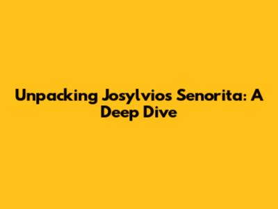 Unpacking Josylvio's 'Senorita': A Deep Dive